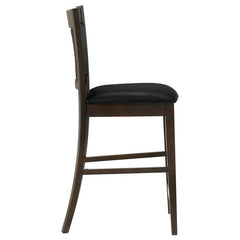 Jaden Upholstered Counter Height Stools Black and Espresso (Set of 2) - 100959