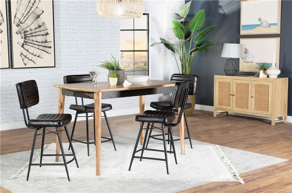 Partridge 5-piece Rectangular Counter Height Dining Set Natural Sheesham and Espresso - 110578-S5E