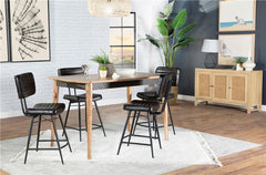 Partridge 5-piece Rectangular Counter Height Dining Set Natural Sheesham and Espresso - 110578-S5E