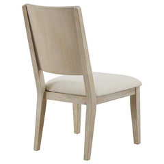 Trofello Upholstered Dining Side Chair White Washed and Beige (Set of 2) - 123122