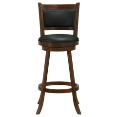 Broxton Upholstered Swivel Bar Stools Chestnut and Black (Set of 2) - 101920