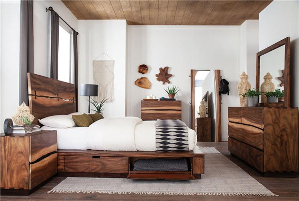 Winslow Wood Eastern King Storage Panel Bed Smokey Walnut - 223250SKE