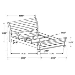 Stillwood Wood Eastern King Sleigh Bed Vintage Linen - 223281KE