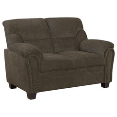 Clementine 3-piece Upholstered Padded Arm Sofa Set Brown - 506571-S3