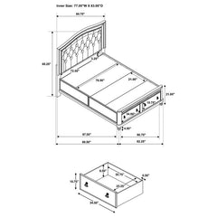 Bling Game 4-piece Eastern King Bedroom Set Platinum - 204180KE-S4