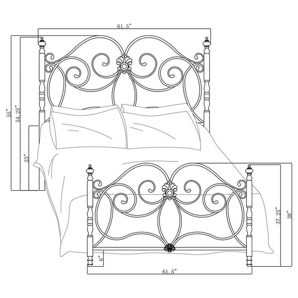 London Metal Queen Open Frame Bed Dark Bronze - 300258Q