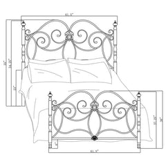 London Metal Queen Open Frame Bed Dark Bronze - 300258Q