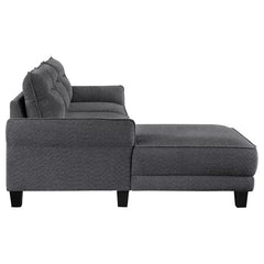 Caspian Upholstered Curved Arm Chaise Sectional Sofa Grey - 509540