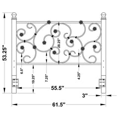 Chelsea Metal Queen or Full Open Frame Headboard White - 300185QF