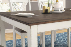 Fortress 7-piece Dining Set Chestnut and Vintage White - 190721