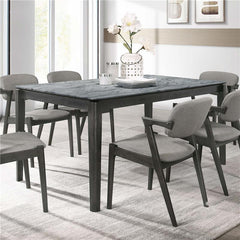 Stevie Rectangular Faux Marble Top Dining Table Grey and Black - 115111SLT