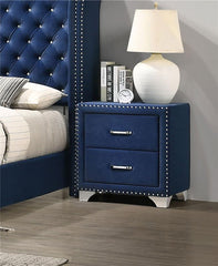 Melody Upholstered 2-drawer Nightstand Pacific Blue - 223372