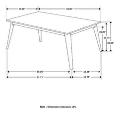 Everett Faux Marble Top Dining Table Natural Walnut and White - 192761