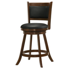 Broxton Upholstered Swivel Counter Height Stools Chestnut and Black (Set of 2) - 101919