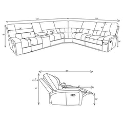 Brunson 3-piece Upholstered Reclining Sectional Sofa Brown - 600440