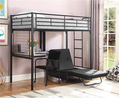 Jenner Metal Twin Futon Workstation Loft Bed Black - 2209