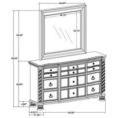 Emmett 9-drawer Dresser with Mirror Walnut - 224443M