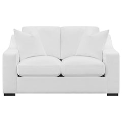Ashlyn 2-piece Upholstered Sloped Arm Sofa Set White - 509891-S2