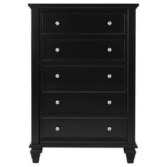 Sandy Beach 5-drawer Chest Black - 201325