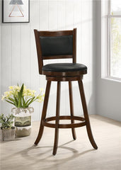 Broxton Upholstered Swivel Bar Stools Chestnut and Black (Set of 2) - 101920