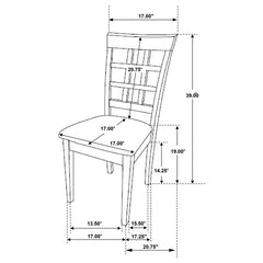 Gabriel Lattice Back Side Chairs Cappuccino and Tan (Set of 2) - 100772