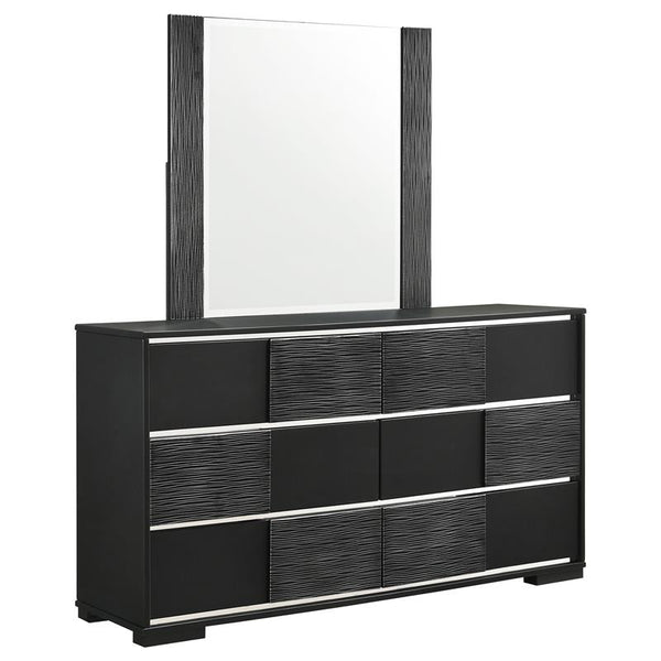 Blacktoft 6-drawer Dresser with Mirror Black - 207103M