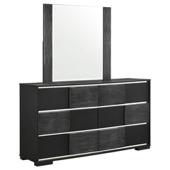 Blacktoft 6-drawer Dresser with Mirror Black - 207103M