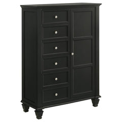 Sandy Beach Door Chest with Concealed Storage Black - 201328