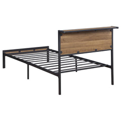 Ricky Metal Twin Panel Bed Light Oak - 302144T