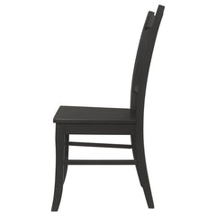 Marbrisa Slat Back Dining Side Chair Matte Black (Set of 2) - 123072