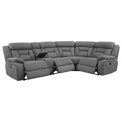Higgins Upholstered Power Reclining Sectional Sofa Grey - 600370