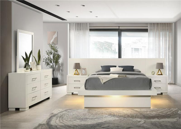 Jessica 5-piece Eastern King Bedroom Set Cream White - 202990KE-S5P