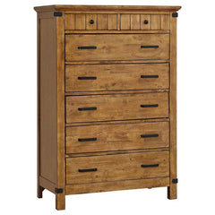 Brenner 5-piece Eastern King Bedroom Set Rustic Honey - 205261KE-S5