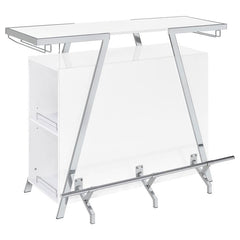 Araceli Home Bar Wine Cabinet White High Gloss and Chrome - 182355