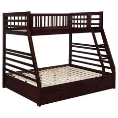Ashton 2-drawer Wood Twin Over Full Bunk Bed Cappuccino - 460184