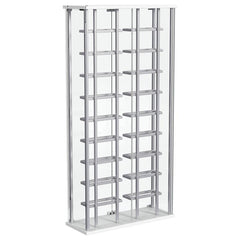 Montara Tempered Glass Wine Storage Display Curio Cabinet with LED Lighting Chrome - 182037
