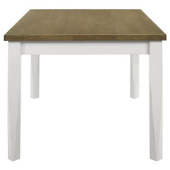Appleton Rectangular Wood Dining Table Brown Brushed and White - 110411