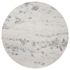 Ortega Round Marble Top Solid Base Dining Table White and Natural - 105141