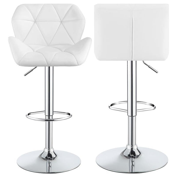 Berrington Adjustable Bar Stools Chrome and White (Set of 2) - 100424