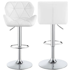 Berrington Adjustable Bar Stools Chrome and White (Set of 2) - 100424