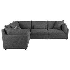 Sasha 5-piece Upholstered Modular Sectional Barely Black - 551681-SETA