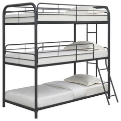Garner Metal Twin Triple Bunk Bed Gunmetal - 400777