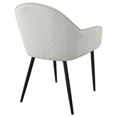 Emma Upholstered Dining Arm Chair Fog Grey and Black (Set of 2) - 115592