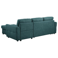 Samantha Upholstered Storage Sleeper Sectional Sofa Teal - 511087