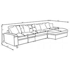 Blaine Upholstered Reversible Chaise Sectional Sofa Fog - 509900-SET