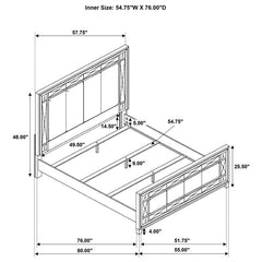 Leighton Wood Full Panel Bed Metallic Mercury - 204921F