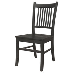 Marbrisa Slat Back Dining Side Chair Matte Black (Set of 2) - 123072
