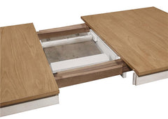 Kirby Rectangular Dining Table with Butterfly Leaf Natural and Rustic Off White - 192691