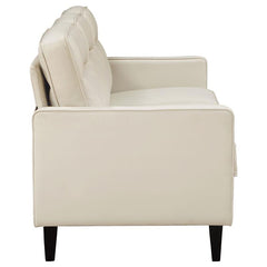 Jonah 2-piece Upholstered Track Arm Sofa Set Ivory - 509651-S2