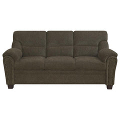Clementine Upholstered Padded Arm Sofa Brown - 506571